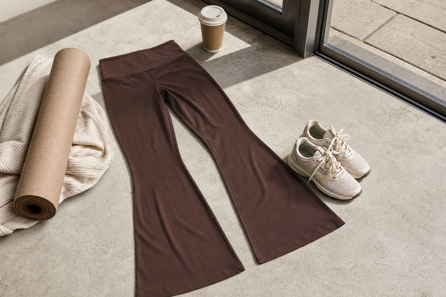 brown flared leggings — editorial clearance guide image